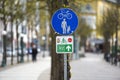Sign bike path and footpath in Bad Ischl, Austria, Europe